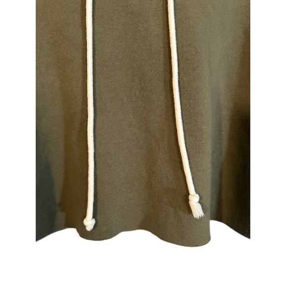 Wild Fable Olive Cropped Hooded Cut Off Casual Pullover Sweatshirt Women Sz S - Picture 5 of 9